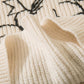 【HOOK】クマプリント手縫い巻きかがり風ニットベスト