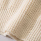 【HOOK】クマプリント手縫い巻きかがり風ニットベスト
