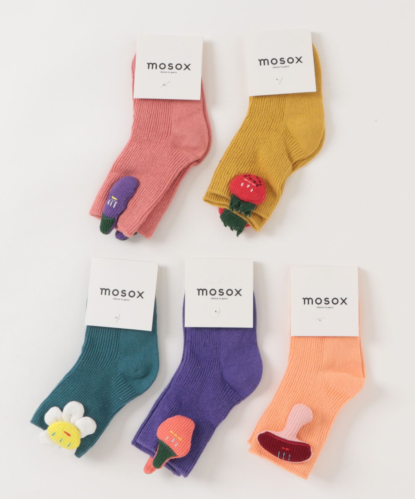 【mosox】かわいい立体飾り付きkids靴下5点セット