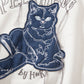 【HOOK -original-】かわいいネコパッチワーク刺繍フリンジスウェット