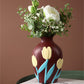 カラフルなお花の陶器花瓶