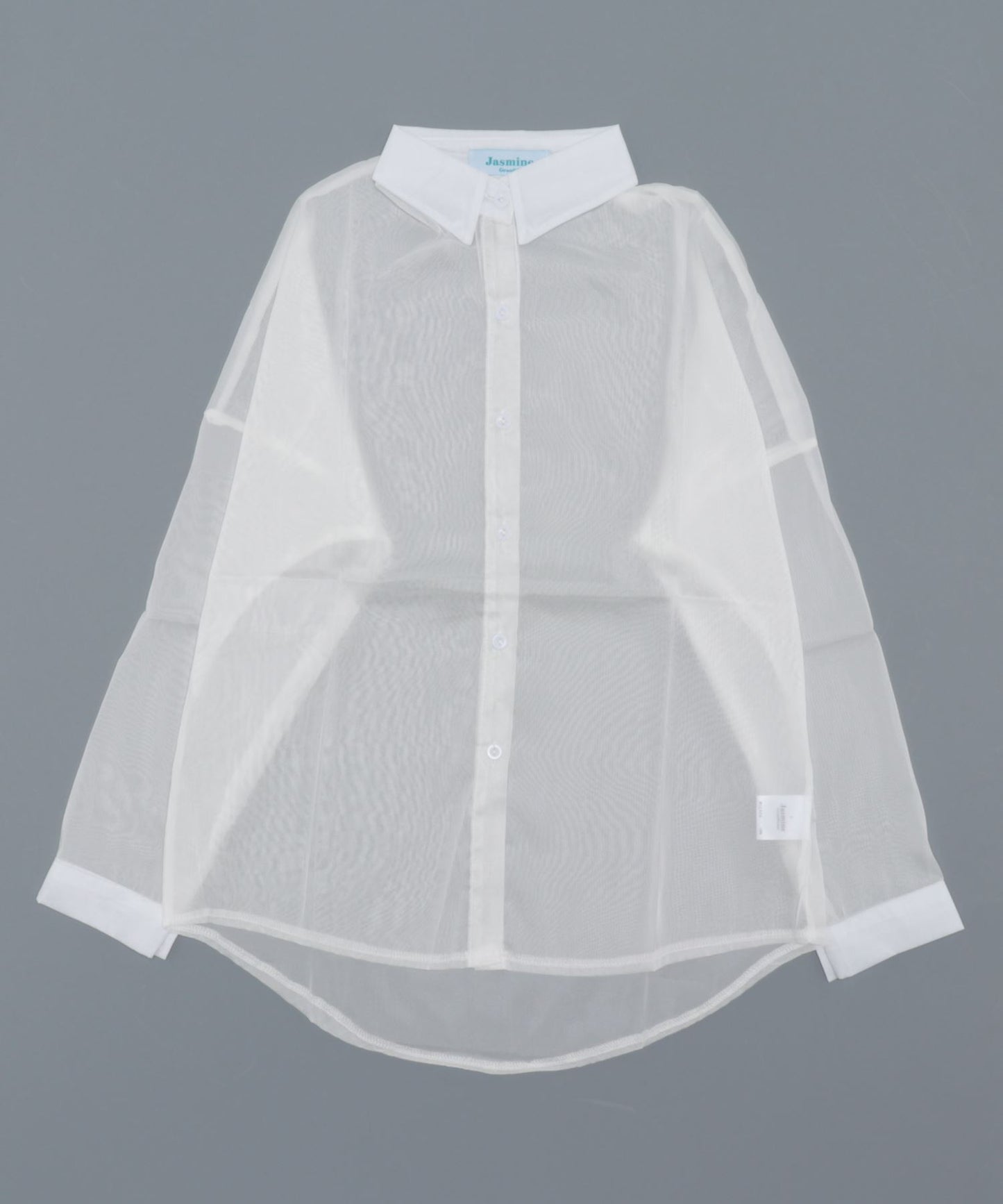 【Jasmine】パステルカラーシアー素材シースルー長袖シャツ
